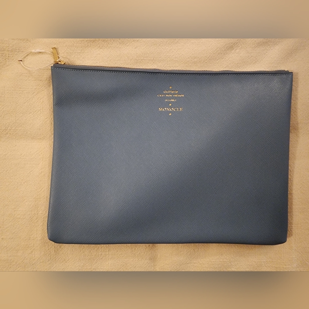 Monocle Blue Zipper Pouch